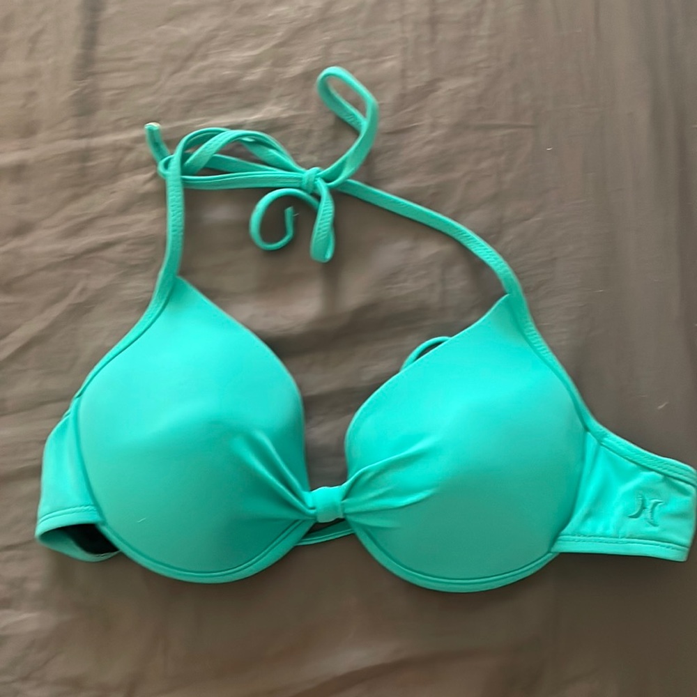Large turquoise Hurley bikini top